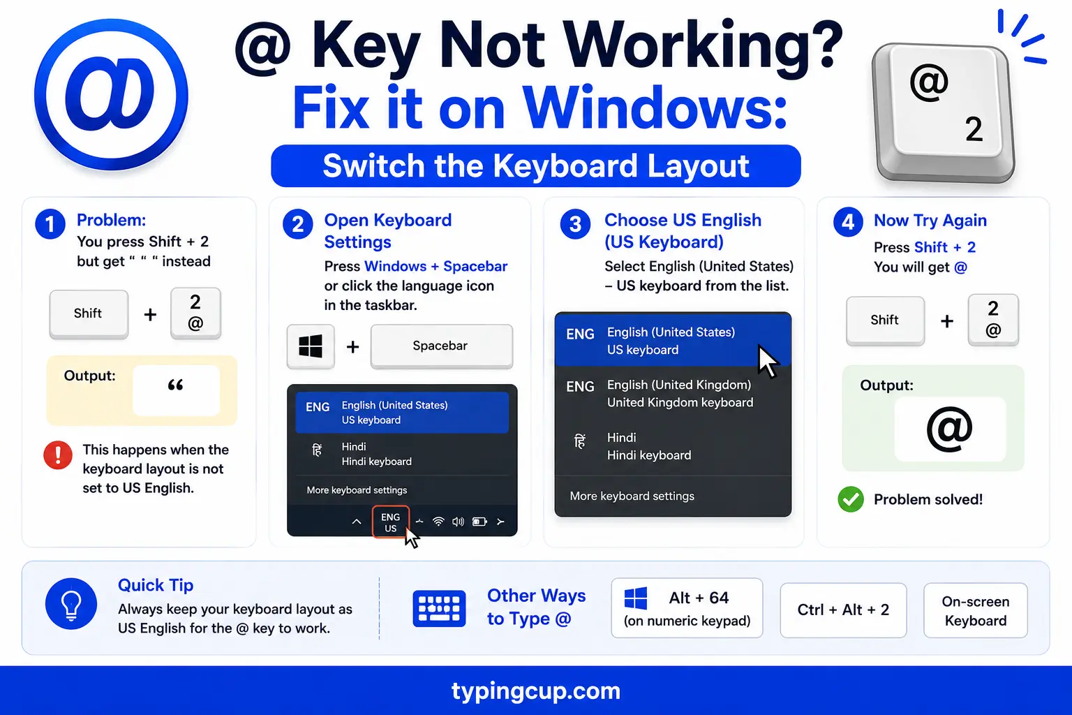 @ Key Not Working Fix it on Windows switch the keyboard layout