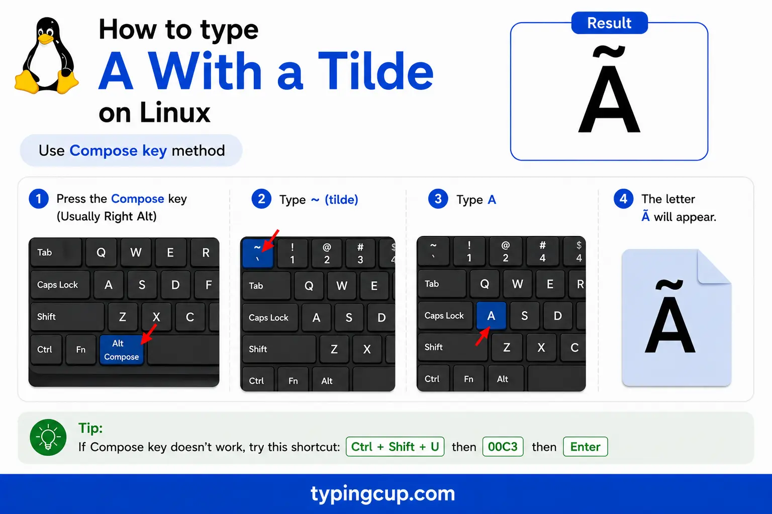 How to type A With a Tilde on Linux