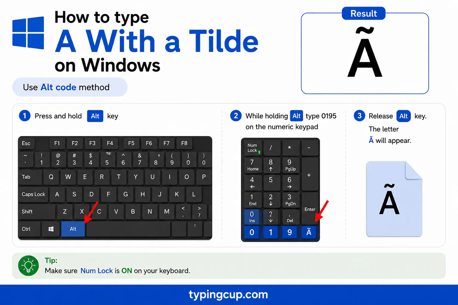 How to type A With a Tilde on Windows