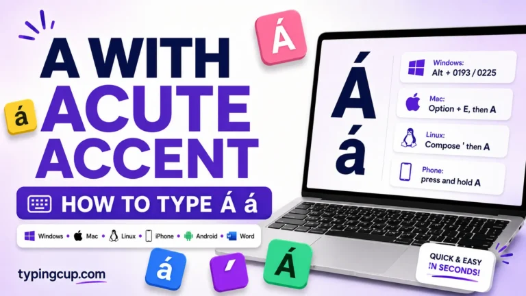 How to type A With an Acute Accent of any device