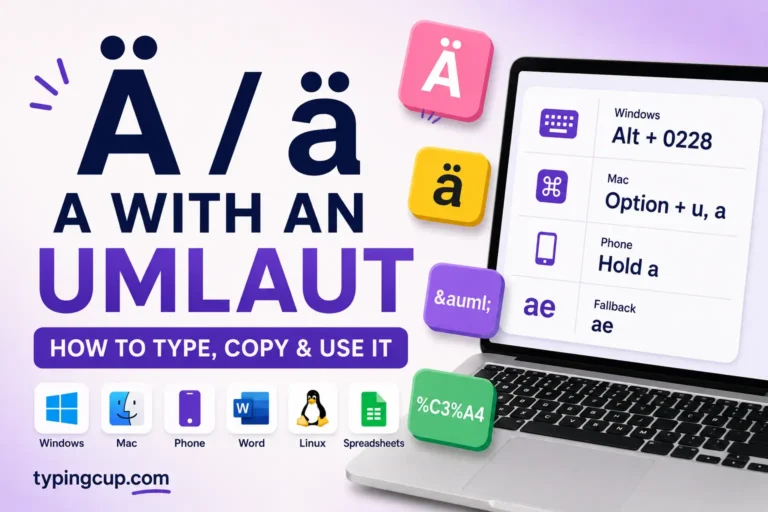 How to type A With an Umlaut of any device