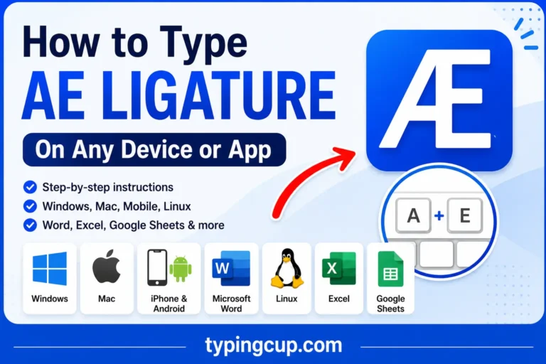 How to type AE Ligature of any device