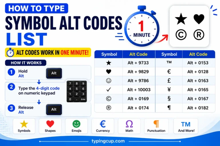 How to type Alt codes work in one minute for any device