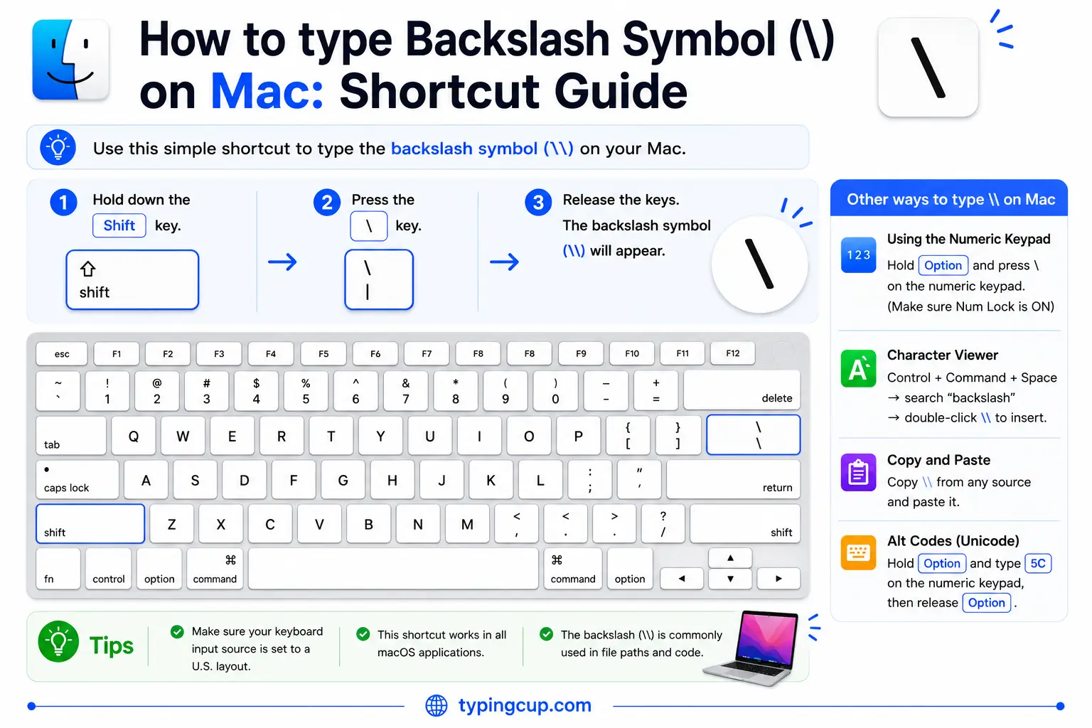 How to type Backslash Symbol () on Mac