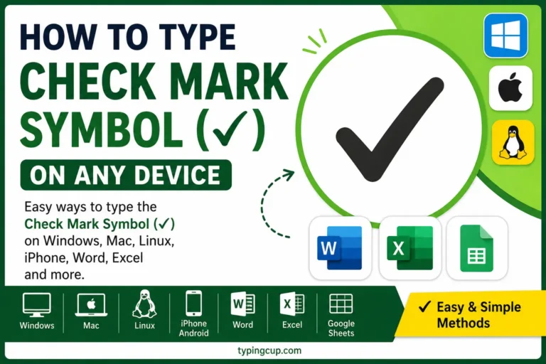 How to type Check Mark Symbol (✓) of any device