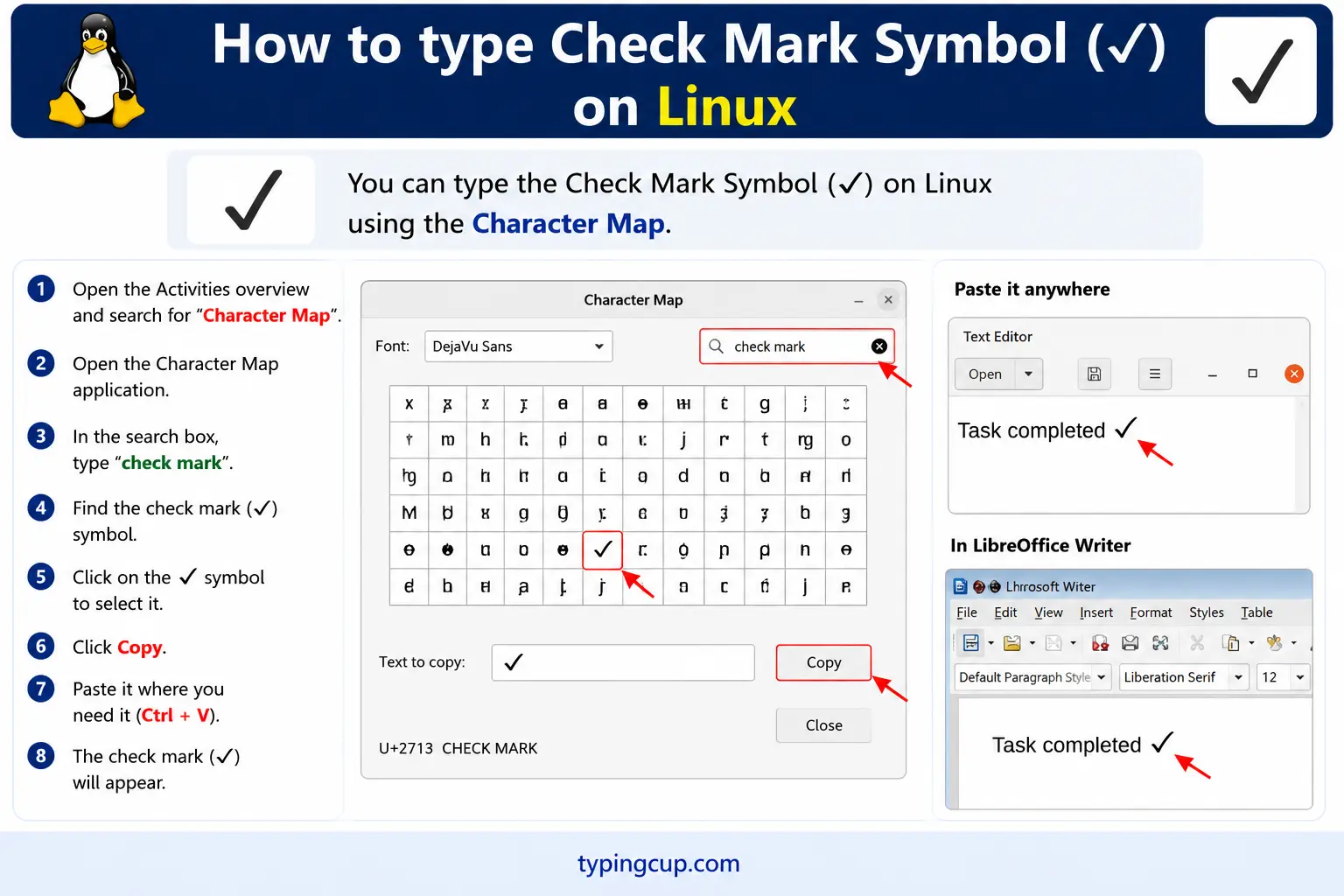 How to type Check Mark Symbol (✓) on Linux