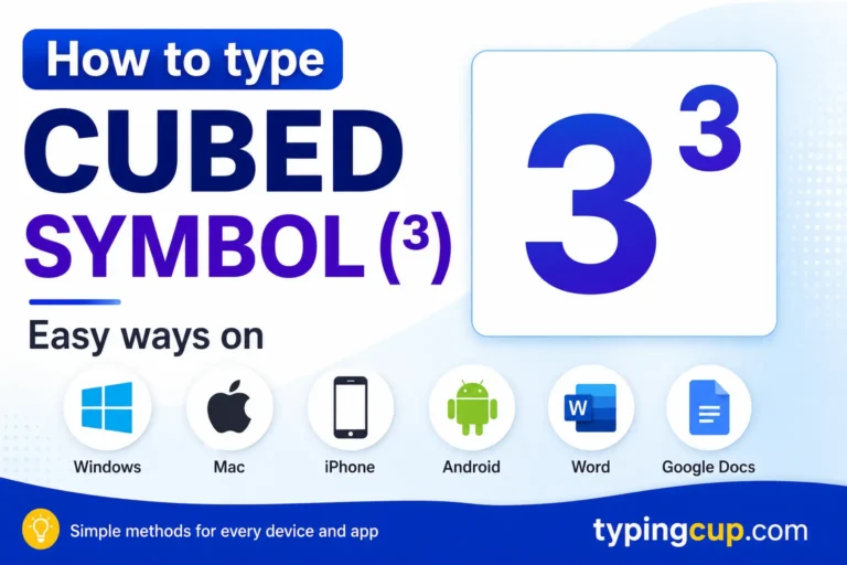 How to type Cubed Symbol (³) of any device