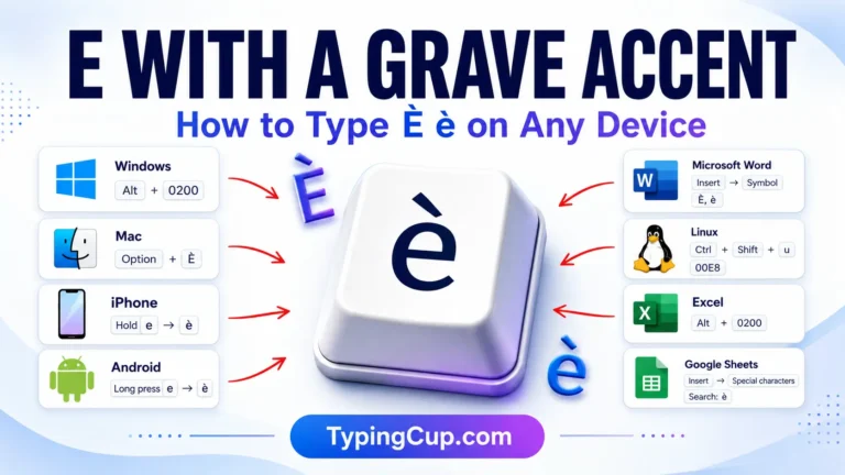 How to type E With a Grave Accent of any device