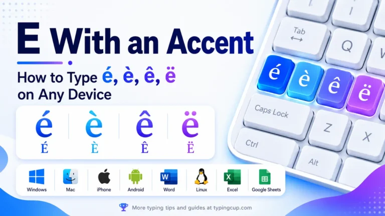 How to type E With an Accent of any device