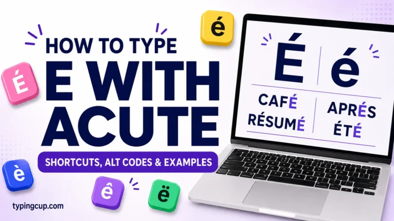 How to type E With an Acute of any device