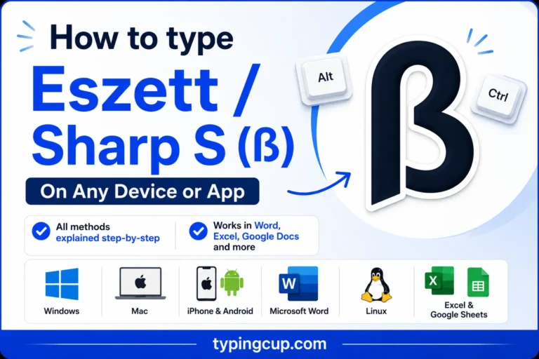How to type Eszett Sharp S of any device