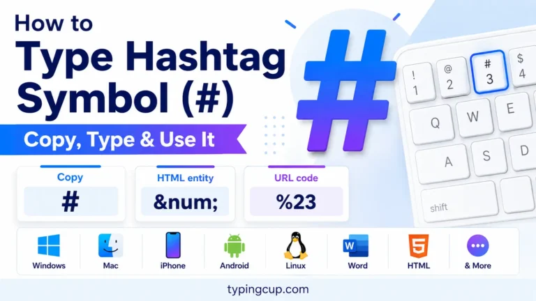 How to type Hashtag Symbol (#) of any device