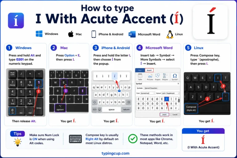 How to type I With Acute Accent oof any device (1)