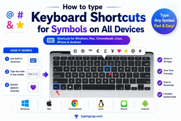 How to type Keyboard Shortcuts for Symbols of any device