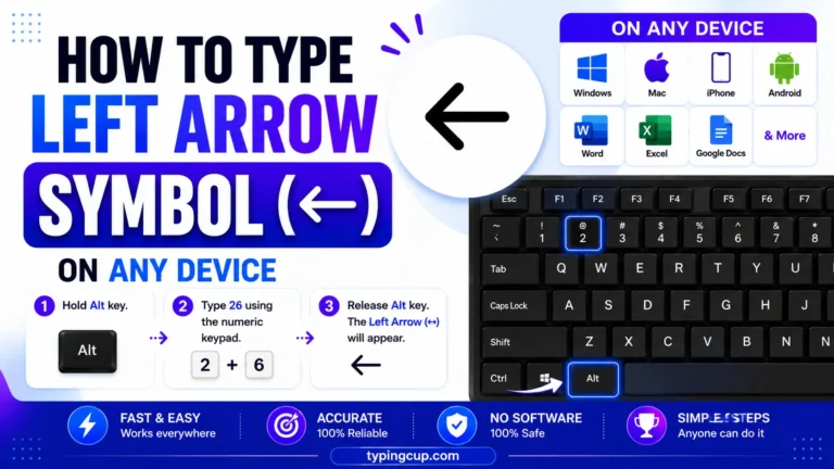 How to type Left Arrow Symbol (←) of any device