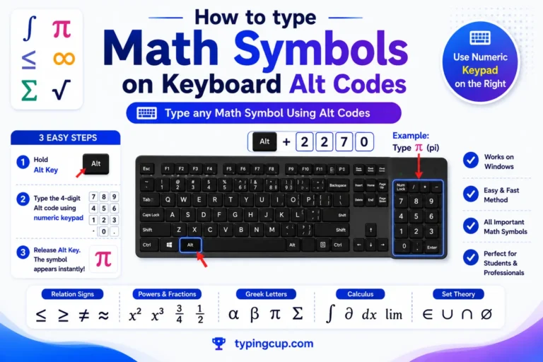 How to type Math Symbols on Keyboard Alt Codes of any device