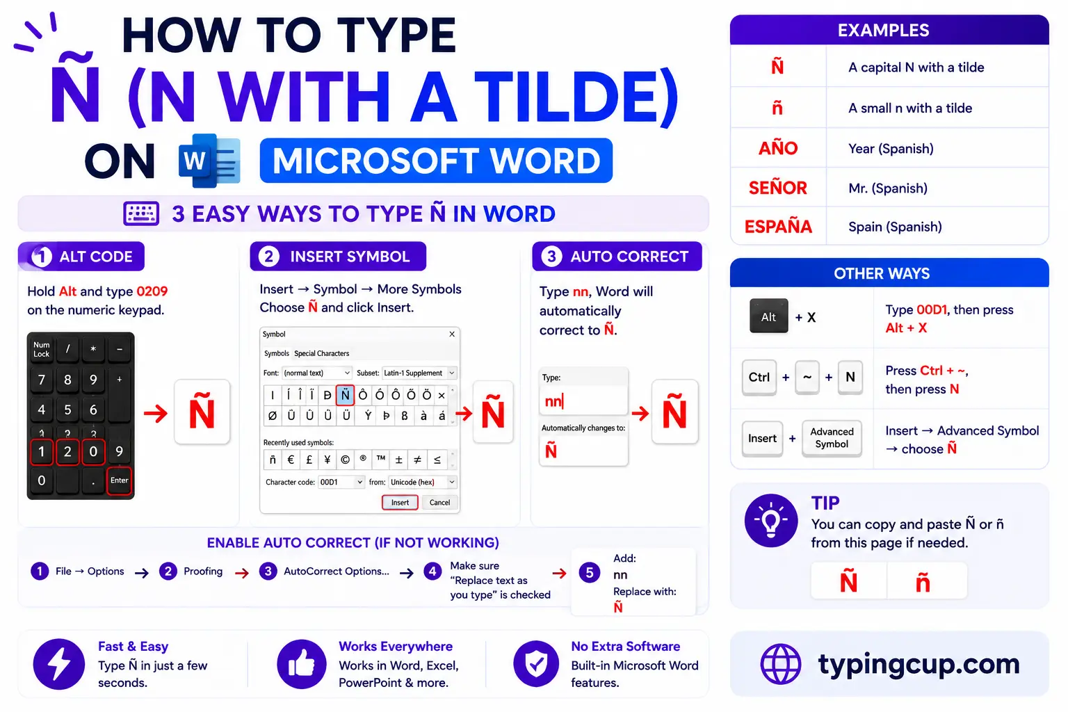 How to type N With a Tilde on Microsoft Word