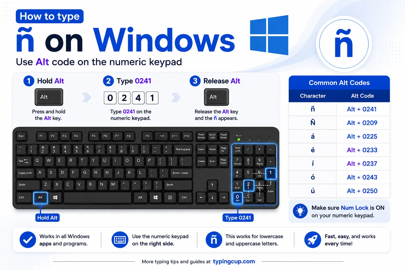 How to type N With an Accent Window