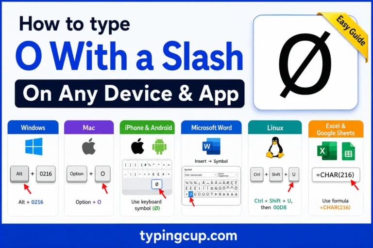 How to type O With a Slash of any device