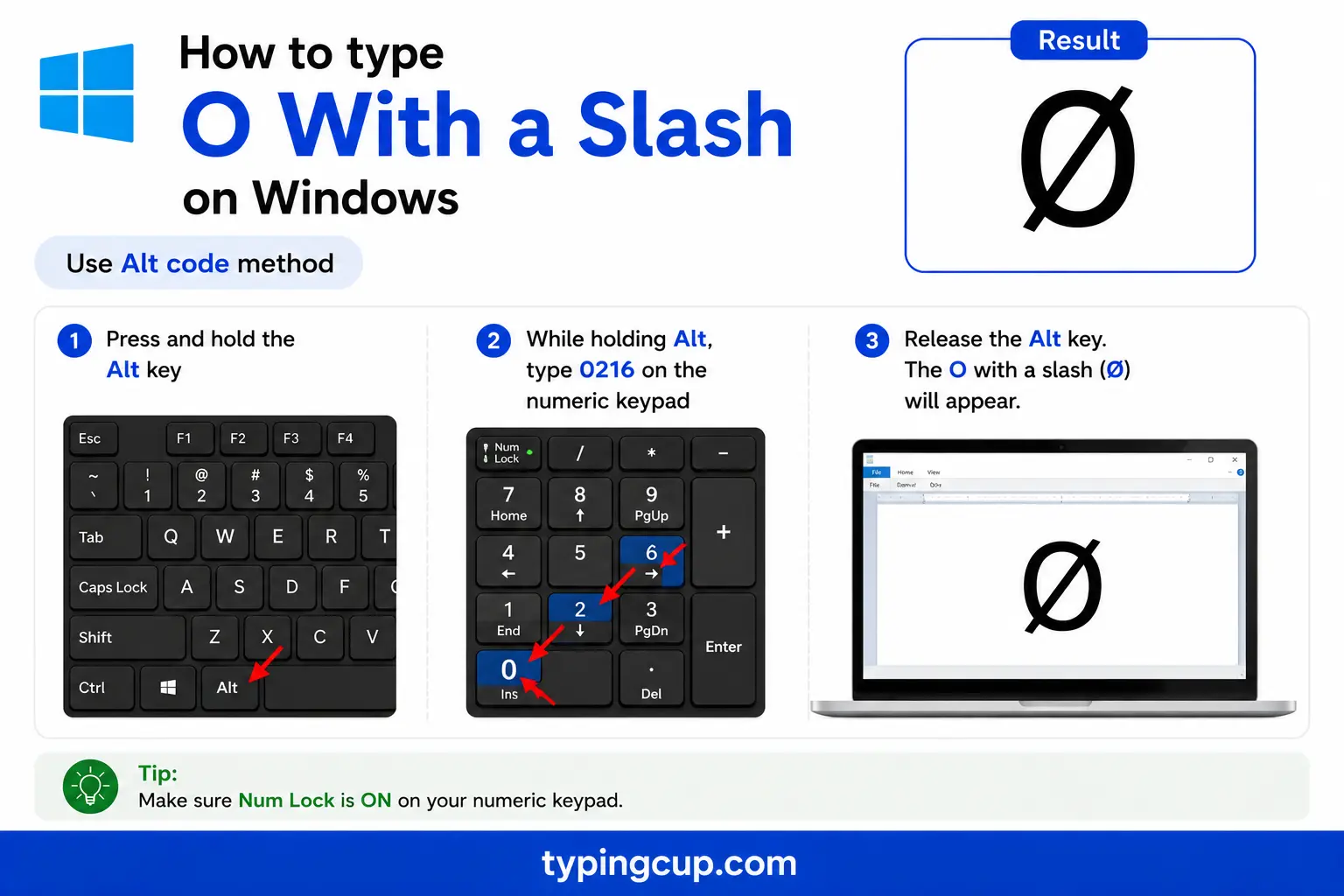 How to type O With a Slash on Windows