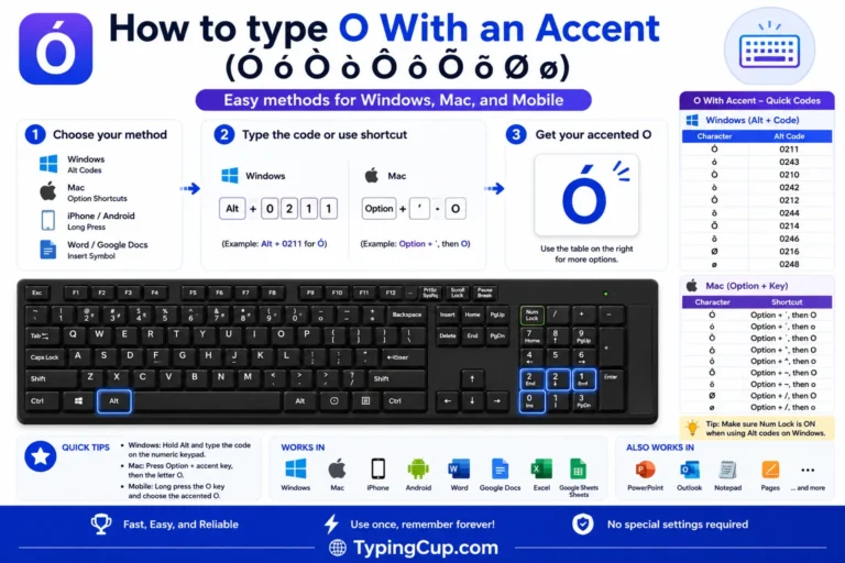 How to type O With an Accent of any device