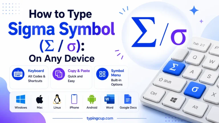How to type Sigma Symbol (Σ σ) of any device