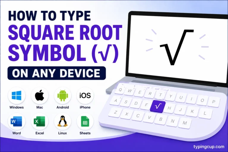 How to type Square Root Symbol (√) of any device