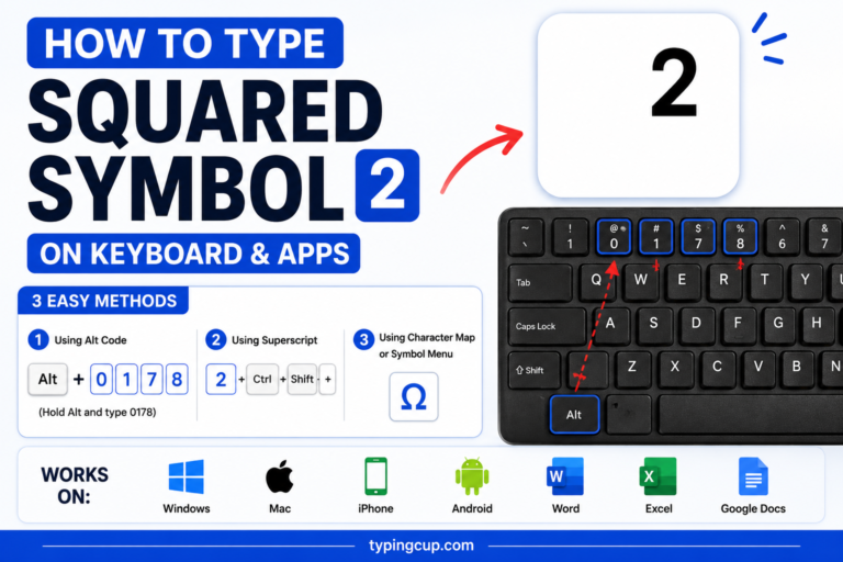 How to type Squared Symbol (²) of any device