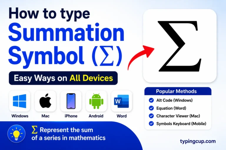 How to type Summation Symbol (∑) of any device