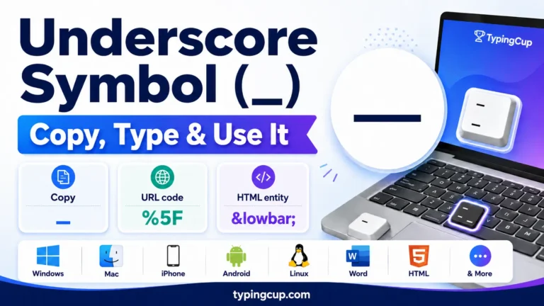 How to type Underscore Symbol ( ) of any device