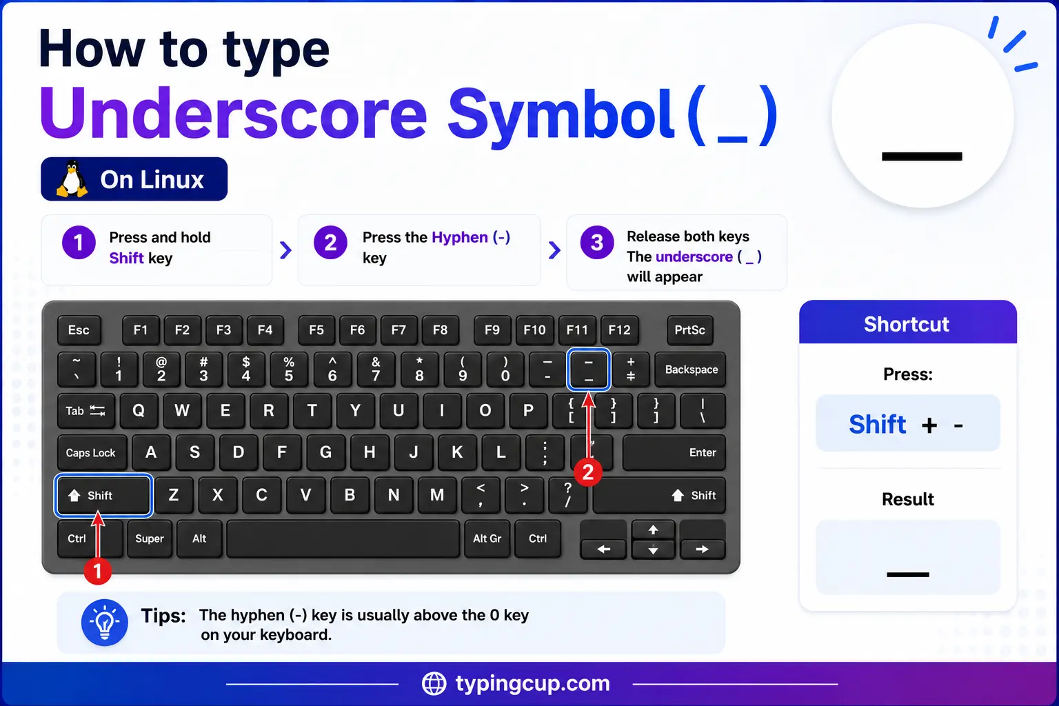 How to type Underscore Symbol ( ) on Linux